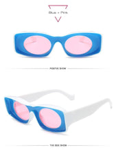 Load image into Gallery viewer, Retro Thick Square Classic New Fashionable & Unique Rectangle Shape New Colorful Sunglasses For Women Blue Pink Yellow Lens Eyewear For Men Sun Glasses Shades