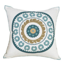 Load image into Gallery viewer, 100% Cotton Embroidery Flower Pattern Pillow Cover Home Decoration Sofa Cushion Cover Housewarming Gift Pillow Case Decorative Embroidered Pillow Cover Handmade Cotton Cover For Throw Pillows Beautiful Modern Floral Patterns 45x45cm