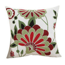 Load image into Gallery viewer, 100% Cotton Embroidery Flower Pattern Pillow Cover Home Decoration Sofa Cushion Cover Housewarming Gift Pillow Case Decorative Embroidered Pillow Cover Handmade Cotton Cover For Throw Pillows Beautiful Modern Floral Patterns 45x45cm