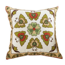 Load image into Gallery viewer, 100% Cotton Embroidery Flower Pattern Pillow Cover Home Decoration Sofa Cushion Cover Housewarming Gift Pillow Case Decorative Embroidered Pillow Cover Handmade Cotton Cover For Throw Pillows Beautiful Modern Floral Patterns 45x45cm