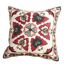Load image into Gallery viewer, 100% Cotton Embroidery Flower Pattern Pillow Cover Home Decoration Sofa Cushion Cover Housewarming Gift Pillow Case Decorative Embroidered Pillow Cover Handmade Cotton Cover For Throw Pillows Beautiful Modern Floral Patterns 45x45cm
