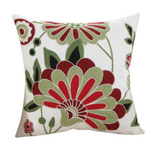 Load image into Gallery viewer, 100% Cotton Embroidery Flower Pattern Pillow Cover Home Decoration Sofa Cushion Cover Housewarming Gift Pillow Case Decorative Embroidered Pillow Cover Handmade Cotton Cover For Throw Pillows Beautiful Modern Floral Patterns 45x45cm