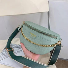 Load image into Gallery viewer, Retro Waist Bag PU Leather Fanny Pack Purse Leather with Gold Chain Strap Stylish Waist Pack Women Belt Bag Multifunctional Chest Bag