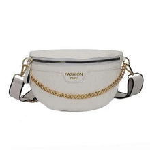 Load image into Gallery viewer, Retro Waist Bag PU Leather Fanny Pack Purse Leather with Gold Chain Strap Stylish Waist Pack Women Belt Bag Multifunctional Chest Bag