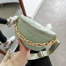 Load image into Gallery viewer, Retro Waist Bag PU Leather Fanny Pack Purse Leather with Gold Chain Strap Stylish Waist Pack Women Belt Bag Multifunctional Chest Bag