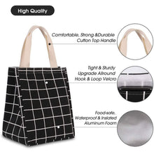 Load image into Gallery viewer, Reusable Lunch Bag Insulated Lunch Box Canvas Fabric with Aluminum Foil