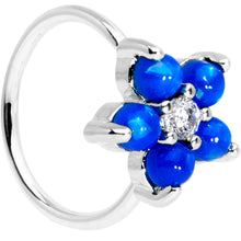 Load image into Gallery viewer, 20G 5/16 Clear CZ Blue Faux Opal Flower Seamless Circular Ring