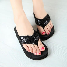 Load image into Gallery viewer, Rhinestone Women Slippers Flip Flops Summer Women Crystal Bling Beach Slides Sandals Casual Shoes Glitter Slides Cozy Bedroom Slippers Shower Shoes Cute Slippers For Women Platform Sandals
