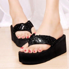 Load image into Gallery viewer, Rhinestone Women Slippers Flip Flops Summer Women Crystal Bling Beach Slides Sandals Casual Shoes Glitter Slides Cozy Bedroom Slippers Shower Shoes Cute Slippers For Women Platform Sandals