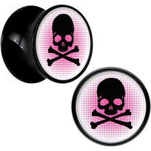 Load image into Gallery viewer, Black Acrylic Pink Black Skull Saddle Plug Set 1/2