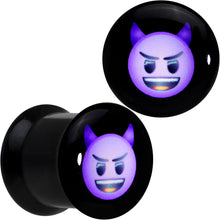 Load image into Gallery viewer, 00G Licensed Purple Devil emoji Acrylic Double Flare Plug Set