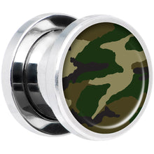 Load image into Gallery viewer, Woodland Camo Print Steel Screw Fit Plug Set 00G