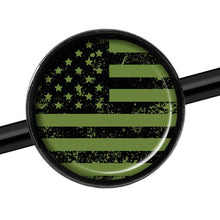 Load image into Gallery viewer, 14G Green American Flag Black Industrial Barbell 37mm