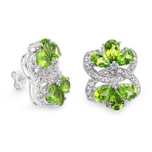 Load image into Gallery viewer, 8.77 Carat Genuine Peridot & White Topaz .925 Sterling Silver Earrings
