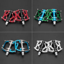 Load image into Gallery viewer, Road Bike Pedals Aluminum Alloy Anti-slip Bicycle Pedals Hollow-Carved Design Pedals Bicycle Accessories Mountain Bike Pedals Flat Bicycle Pedals Platform Cycling Sealed Bearing Aluminum Pedals For Mountain Bike