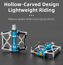 Load image into Gallery viewer, Road Bike Pedals Aluminum Alloy Anti-slip Bicycle Pedals Hollow-Carved Design Pedals Bicycle Accessories Mountain Bike Pedals Flat Bicycle Pedals Platform Cycling Sealed Bearing Aluminum Pedals For Mountain Bike