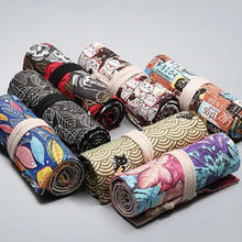 Load image into Gallery viewer, Roll Up Canvas Wrap Pencil Bag For Students Stylish Stationary Storage Pouch Unique Pencil Case For School
