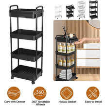 Load image into Gallery viewer, Rolling Utility Cart with Drawer