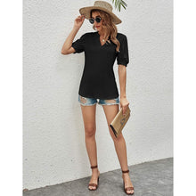 Load image into Gallery viewer, Romanstii Women Casual V-neck T-Shirts Loose Puff Short