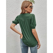 Load image into Gallery viewer, Romanstii Women Casual V-neck T-Shirts Loose Puff Short