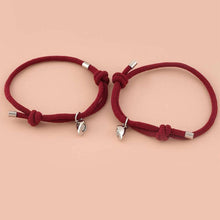 Load image into Gallery viewer, Romantic 2pcs/set Heart Magnetic Couple Bracelets Men Women Classic Black White Paired Lovers Braclet Adjustable Matching Braided Rope Bracelet Promise Friendship Bracelet Gifts For Girlfriend