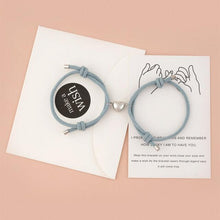 Load image into Gallery viewer, Romantic 2pcs/set Heart Magnetic Couple Bracelets Men Women Classic Black White Paired Lovers Braclet Adjustable Matching Braided Rope Bracelet Promise Friendship Bracelet Gifts For Girlfriend