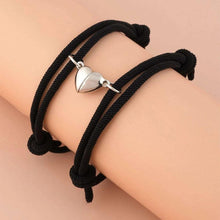 Load image into Gallery viewer, Romantic 2pcs/set Heart Magnetic Couple Bracelets Men Women Classic Black White Paired Lovers Braclet Adjustable Matching Braided Rope Bracelet Promise Friendship Bracelet Gifts For Girlfriend