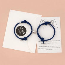 Load image into Gallery viewer, Romantic 2pcs/set Heart Magnetic Couple Bracelets Men Women Classic Black White Paired Lovers Braclet Adjustable Matching Braided Rope Bracelet Promise Friendship Bracelet Gifts For Girlfriend