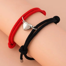 Load image into Gallery viewer, Romantic 2pcs/set Heart Magnetic Couple Bracelets Men Women Classic Black White Paired Lovers Braclet Adjustable Matching Braided Rope Bracelet Promise Friendship Bracelet Gifts For Girlfriend
