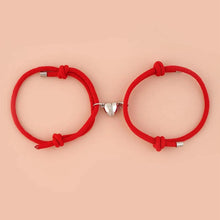 Load image into Gallery viewer, Romantic 2pcs/set Heart Magnetic Couple Bracelets Men Women Classic Black White Paired Lovers Braclet Adjustable Matching Braided Rope Bracelet Promise Friendship Bracelet Gifts For Girlfriend