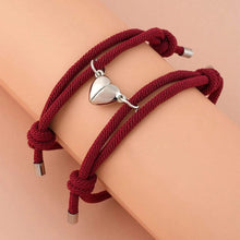 Load image into Gallery viewer, Romantic 2pcs/set Heart Magnetic Couple Bracelets Men Women Classic Black White Paired Lovers Braclet Adjustable Matching Braided Rope Bracelet Promise Friendship Bracelet Gifts For Girlfriend