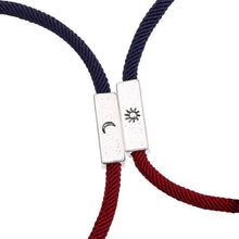 Load image into Gallery viewer, Romantic Couple Bracelet Magnet Black White Rope Adjustable Distance Paired Mutual Attraction Bracelets Vows Of Eternal Love Charms Rope Braided Adjustable Jewelry Gifts Set For Lover Women