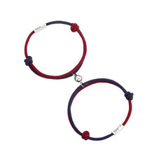 Load image into Gallery viewer, Romantic Couple Bracelet Magnet Black White Rope Adjustable Distance Paired Mutual Attraction Bracelets Vows Of Eternal Love Charms Rope Braided Adjustable Jewelry Gifts Set For Lover Women