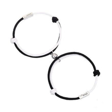 Load image into Gallery viewer, Romantic Couple Bracelet Magnet Black White Rope Adjustable Distance Paired Mutual Attraction Bracelets Vows Of Eternal Love Charms Rope Braided Adjustable Jewelry Gifts Set For Lover Women