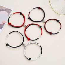 Load image into Gallery viewer, Romantic Couple Bracelet Magnet Black White Rope Adjustable Distance Paired Mutual Attraction Bracelets Vows Of Eternal Love Charms Rope Braided Adjustable Jewelry Gifts Set For Lover Women