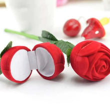 Load image into Gallery viewer, Romantic Red Rose Love Heart Wedding Ring Box Elegant Cases Earring Necklace Jewelry Gift Box Case