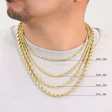 Load image into Gallery viewer, Rope Chain in Yellow Gold - 7mm