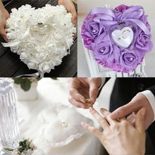 Load image into Gallery viewer, Rose Pillow Heart Cushion Ring Holder