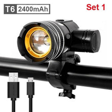 Load image into Gallery viewer, Rotatable Bicycle Light 800 Lumen Led Bike Headlight Zoom USB Rechargeable Aluminum Alloy Bike Lights Front And Back Powerful USB Rechargeable Bicycle Light Waterproof Bike Headlight Taillight 5000mAh