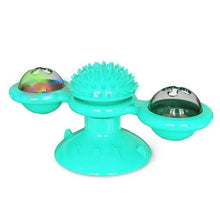 Load image into Gallery viewer, Rotatable Funny Massage Cat Toys Windmill LED Ball Teeth Cleaning Toys For Pets Interactive Turntable Tease Cat Toys