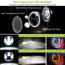 Load image into Gallery viewer, Round LED Headlight Halo Angel Eyes for Jeep Wrangler