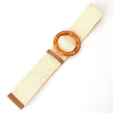 Load image into Gallery viewer, Round Women Waist Belt Classic Wooden Buckle Casual Style Buckle Simple Lightweight Waist Dress Band