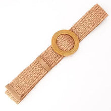 Load image into Gallery viewer, Round Women Waist Belt Classic Wooden Buckle Casual Style Buckle Simple Lightweight Waist Dress Band