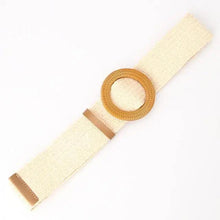 Load image into Gallery viewer, Round Women Waist Belt Classic Wooden Buckle Casual Style Buckle Simple Lightweight Waist Dress Band