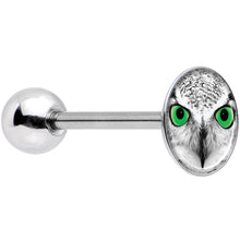 Load image into Gallery viewer, Black White Owl Barbell Tongue Ring