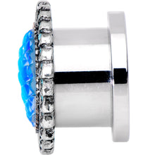Load image into Gallery viewer, 1/2 Aqua Gem Iridescent Blue Mermaid Scale Screw Fit Plug Set