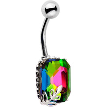 Load image into Gallery viewer, Rainbow Gem Leaf Frame Belly Ring