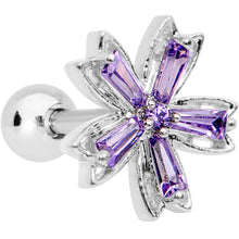 Load image into Gallery viewer, Purple CZ Gem Lil Lily Cartilage Tragus Earring
