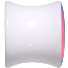 Load image into Gallery viewer, Blue and Pink Candy Swirl Saddle Plug Set Available in Sizes 0G to 20mm