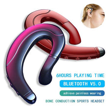 Load image into Gallery viewer, Running Sports Earphone BoneBluetooth Headphones True Wireless Earbuds with Charging Case IPX7 Waterproof Stereo Sound Earphones Built-in Mic in-Ear Headsets Deep Bass Conduction Ear Hook Bluetooth 5.0 HiFi Stereo Wireless Earphone Headset For Headsets